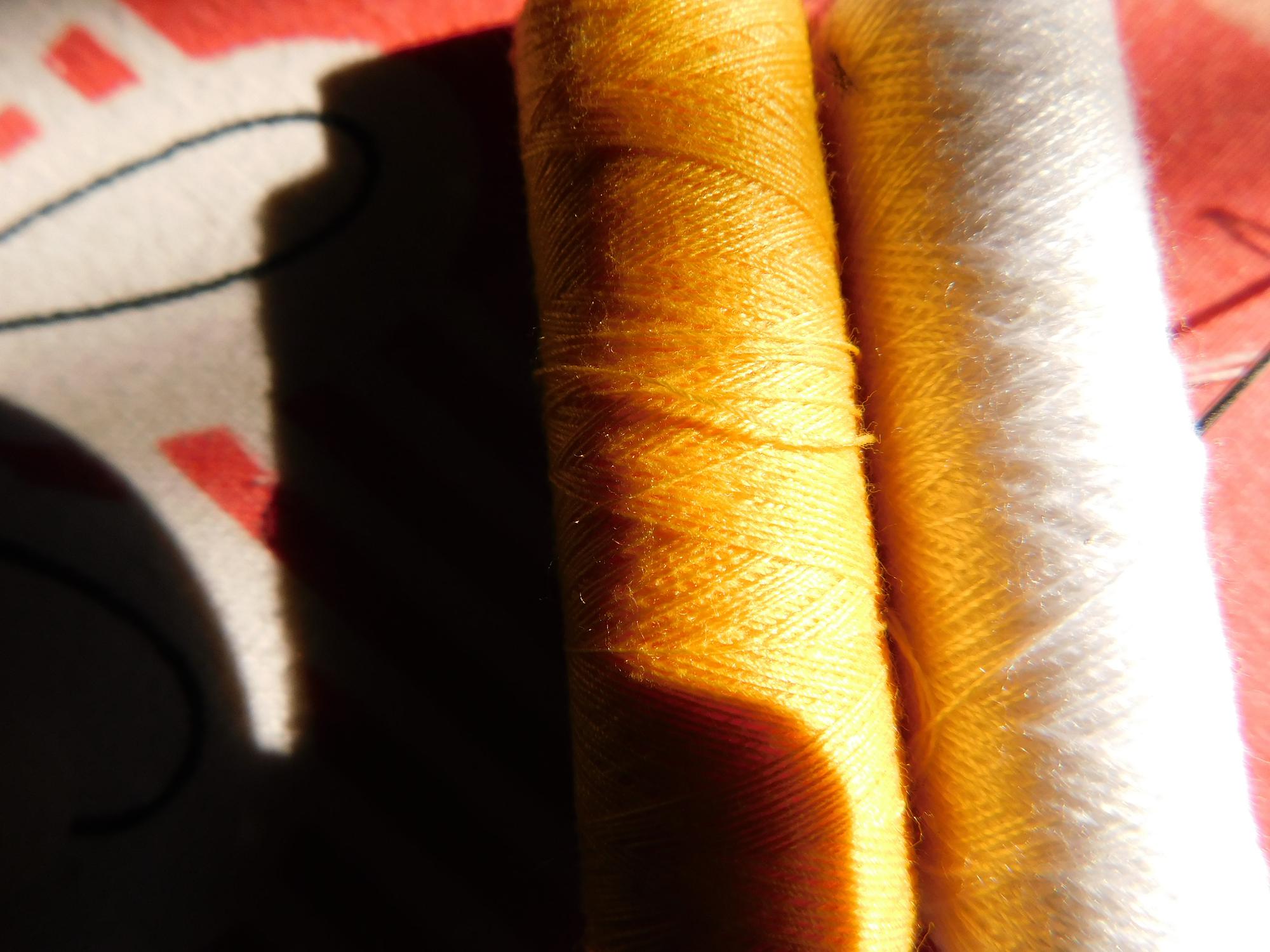 Close-up texture of layered embroidery