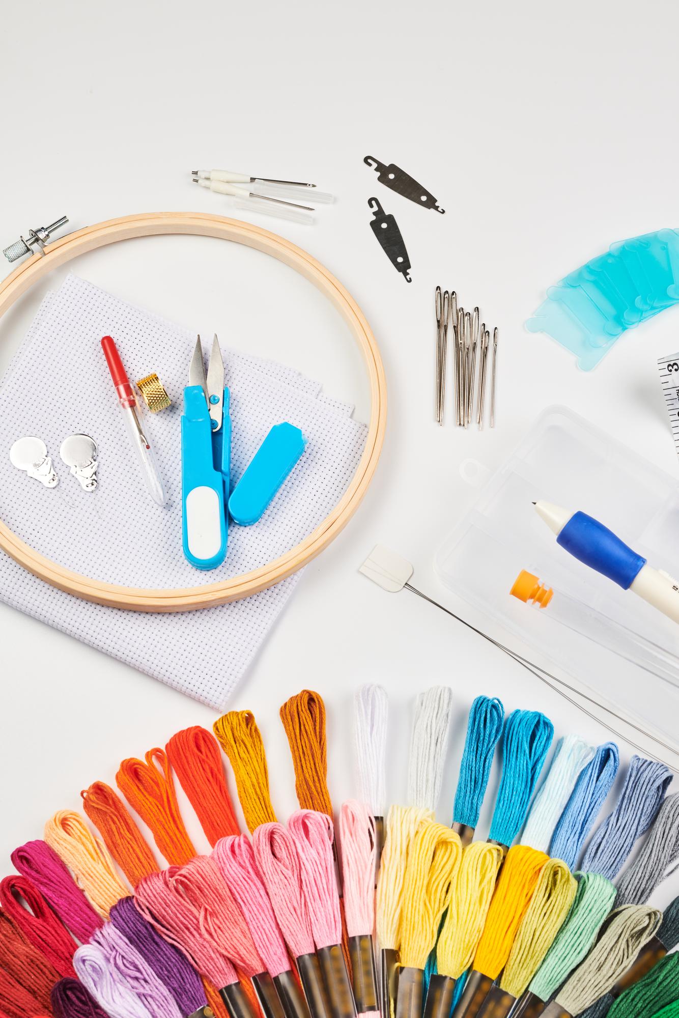 Set of tools for advanced embroidery workshop